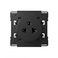 Simon 100 Черный глянец Евро-американская розетка 16A 250В~ 10000439-138 фото