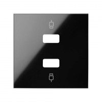 Simon 100 Черный глянец Накладка розетки 2xUSB 10001090-138 фото
