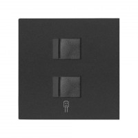 Simon 100 Черный матовый Накладка розетки 2xRJ45 10000006-238 фото