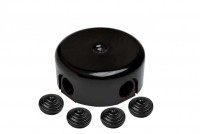Bironi ABS-пластик чёрный коробка распределительная Bironi D110*35мм ( 4 кабельных ввода в комплекте ) B1-522-23-К фото