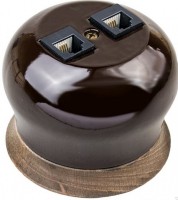 Bironi Фаберже керамика коричневый розетка RJ45 B2-302-020/18 фото