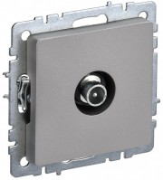 IEK Brite Base сталь розетка TV прох BR-A10-P-K46 фото