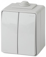 ЭРА 11-1604-03 Эксперт серый выключатель 2-клавишный открытой установки  IP65 Б0035976 фото
