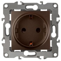 ЭРА 12-2001-13 розетка 2P+E Schuko, 16A-250В, IP20, без монтажных лапок, 12, брона Б0019308 фото