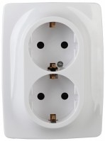 ЭРА 12-2116-01 Розетка 2X2P+E Schuko, 16A-250В, IP20, винт, 12, Белый Б0029238 фото