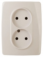 ЭРА 12-2117-02 Розетка 2X2P, 16A-250В, IP20, винт, 12, Слоновая кость Б0031249 фото