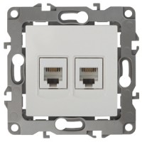 ЭРА 12-3106-02 слоновая кость розетка телефонная двойная 2XRJ11, IP20, 12 Б0014718 фото