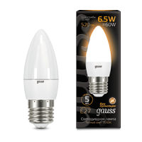 Gauss Лампа Свеча 6.5W 520lm 3000К E27 LED 103102107 фото
