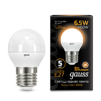 Gauss Лампа Шар 6.5W 520lm 3000K E27 LED 105102107 фото