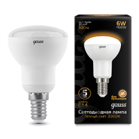 Gauss Лампа R50 6W 500lm 3000K Е14 LED 106001106 фото