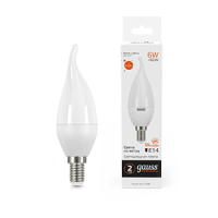 Gauss Лампа Elementary Свеча на ветру 6W 420lm 3000K Е14 LED 34116 фото