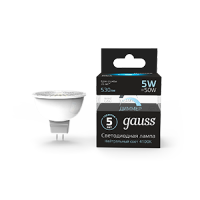 Gauss Лампа MR16 5W 530lm 4100K GU5.3 диммируемая LED 101505205-D фото