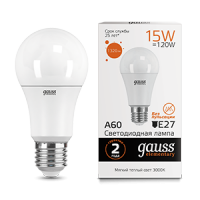 Gauss Лампа Elementary A60 15W 1320lm 3000K E27 LED 23215 фото
