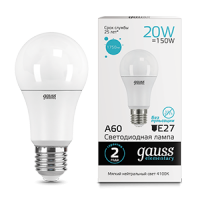 Gauss Лампа Elementary A60 20W 1600lm 4100K E27 LED 23229 фото