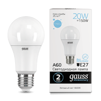 Gauss Лампа Elementary A60 20W 1750lm 6500K E27 LED 23239 фото