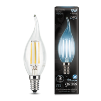 Gauss Лампа Filament Свеча на ветру 5W 450lm 4100К Е14 LED 104801205 фото