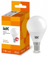 IEK Лампа светодиодная ECO G45 шар 7Вт 230В 3000К E14 LLE-G45-7-230-30-E14 фото