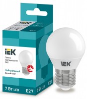 IEK Лампа светодиодная ECO G45 шар 7Вт 230В 4000К E27 LLE-G45-7-230-40-E27 фото