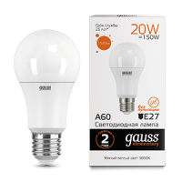 Gauss Лампа Elementary A60 20W 1520lm 3000K E27 LED 23219 фото