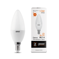 Gauss Лампа Elementary Свеча 10W 710lm 3000K Е14 LED 33110 фото