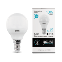 Gauss Лампа Elementary Шар 10W 730lm 4100K Е14 LED 53120 фото