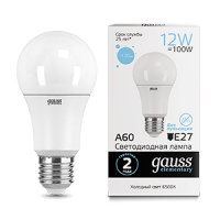 Gauss Лампа Elementary A60 12W 1170lm 6500K E27 LED 23232 фото