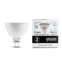 Gauss Лампа Elementary MR16 5.5W 470lm 6500К GU5.3 LED 13536 фото