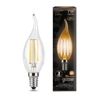 Gauss Лампа Filament Свеча на ветру 7W 550lm 2700К Е14 LED 104801107 фото