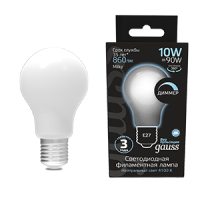 Gauss Лампа Filament А60 10W 860lm 4100К Е27 milky диммируемая LED 102202210-D фото