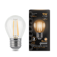 Gauss Лампа Filament Шар 9W 680lm 2700К Е27 LED 105802109 фото