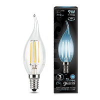 Gauss Лампа Filament Свеча на ветру 9W 710lm 4100К Е14 LED 104801209 фото