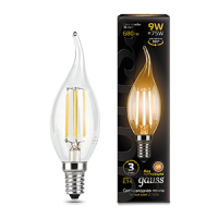 Gauss Лампа Filament Свеча на ветру 9W 680lm 2700К Е14 LED 104801109 фото