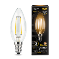 Gauss Лампа Filament Свеча 9W 680lm 2700К Е14 LED 103801109 фото