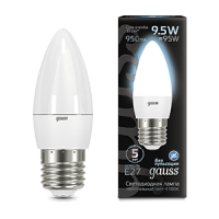 Gauss Лампа Свеча 9.5W 950lm 4100К E27 LED 103102210 фото
