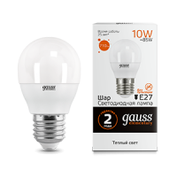 Gauss Лампа Elementary Шар 10W 710lm 3000K Е27 LED 53210 фото