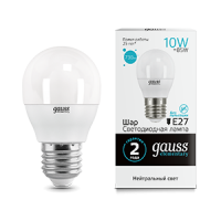 Gauss Лампа Elementary Шар 10W 730lm 4100K Е27 LED 53220 фото