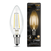 Gauss Лампа Filament Свеча 11W 810lm 2700К Е14 LED 103801111 фото