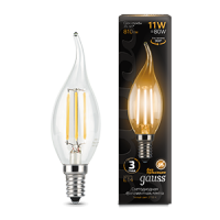 Gauss Лампа Filament Свеча на ветру 11W 810lm 2700К Е14 LED 104801111 фото