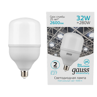 Gauss Лампа Elementary T100 32W 2600lm 4000K E27 LED 63223 фото
