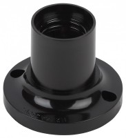 ЭРА ACS PTR/POT-E27-BAK-BL-BOX50 Черный Патрон Е27 потолочный бакелит Б0044083 фото
