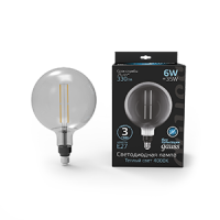 Gauss Лампа Filament G200 6W 330lm 4000К Е27 gray straight LED 154802205 фото