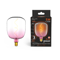 Gauss Лампа Filament V140 5W 200lm 1800К Е27 pink-clear flexible LED 1010802105 фото