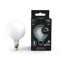 Gauss Лампа Filament G200 14W 1170lm 4100К Е27 milky диммируемая LED 153202214-D фото