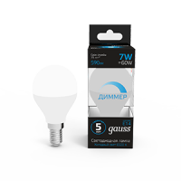 Gauss Лампа Шар 7W 590lm 6500К E14 диммируемая LED 105101307-D фото