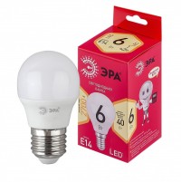 ЭРА Лампочка светодиодная RED LINE LED P45-6W-827-E14 R Е14 / E14 6 Вт теплый белый свет Б0051058 фото