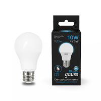 Gauss Лампа A60 10W 920lm 6500K E27 LED 1/10/50 102502310 фото