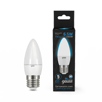 Gauss Лампа Свеча 6.5W 550lm 6500К E27 LED 1/10/100 103102307 фото
