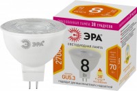 ЭРА Лампочка светодиодная STD LED Lense MR16-8W-827-GU5.3 GU5.3 8Вт линзованная софит теплый белый свет Б0054938 фото