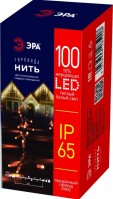 ЭРА ERAPS-NP10 Гирлянда 100LED Нить 10 м, теплый свет, бел. мерц., прозрач. ПВХ, 220В, IP65 Б0051889 фото