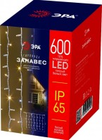 ЭРА ERAPS-SK1 Гирлянда 600LED Занавес 2м*3м, теплый свет, бел. мерц, бел. каучук, 220В, IP65 Б0051892 фото